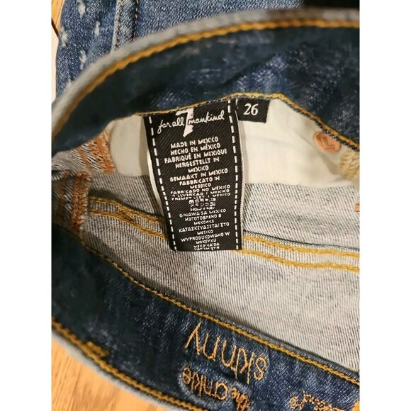 ALT Elena Gilbert 7 for All Mankind Jeans Women Sz 26 Blue Streetwear $300 - Picture 4 of 11